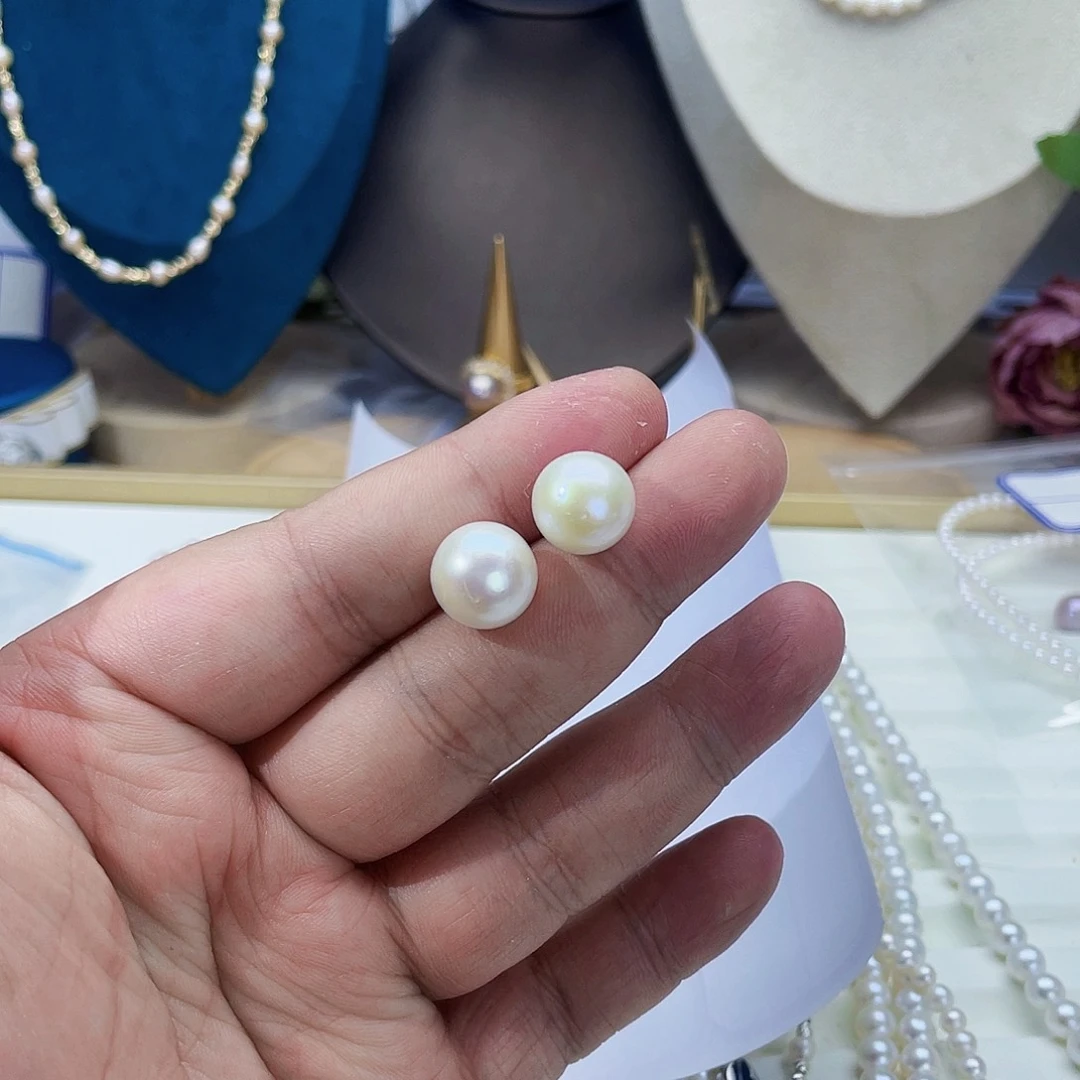 淡水珍珠耳饰银S925镶嵌