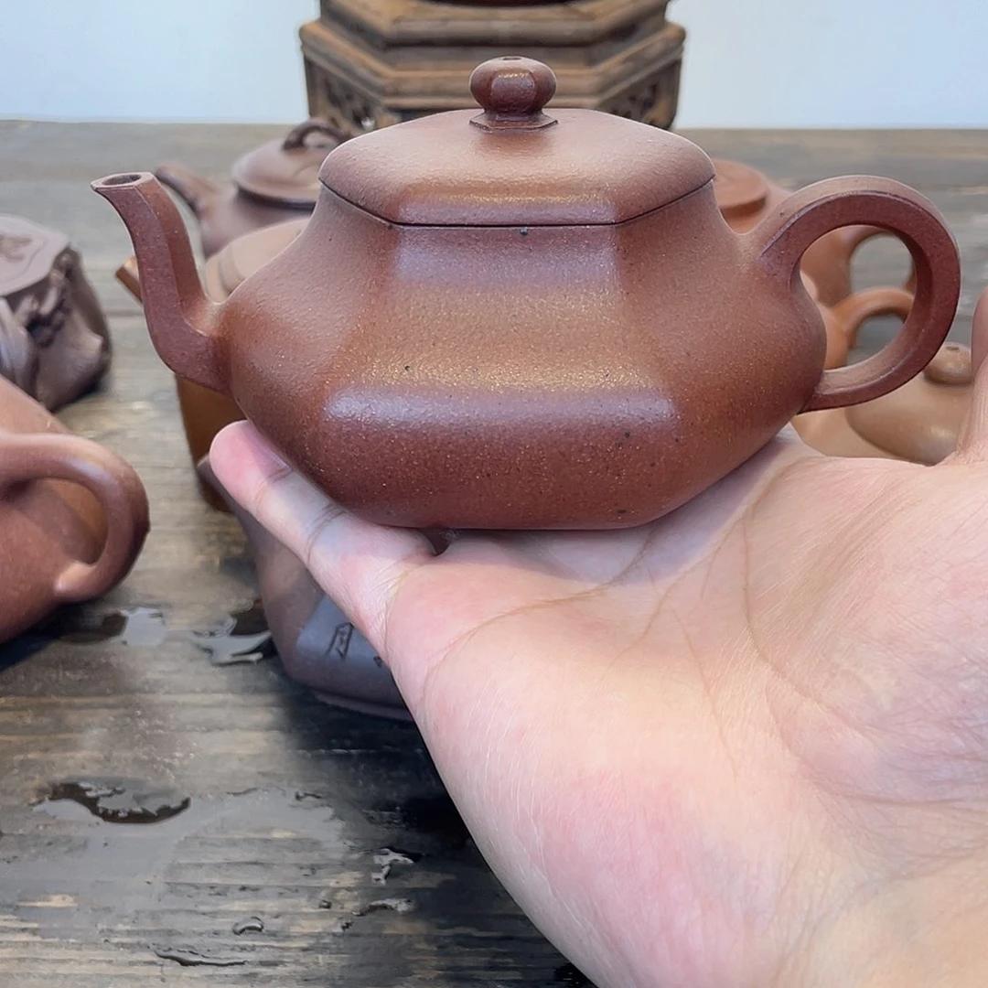 拼配泥茶壶正**戒紫泥六方君徳