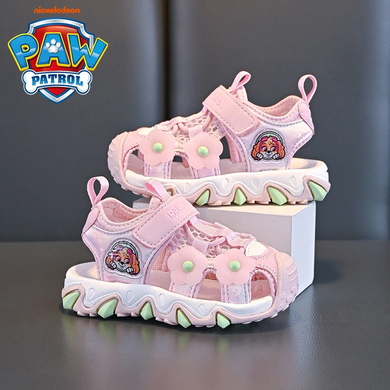 汪汪队儿童鞋子2025夏季新款小童女孩可爱镂空夜光儿童夏季凉鞋男