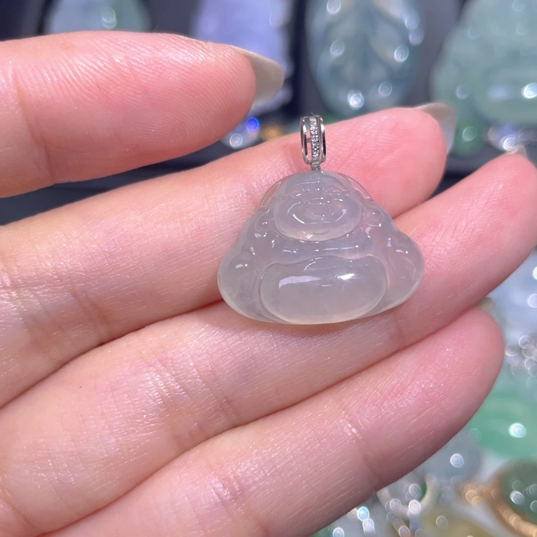 颈饰18K金镶嵌翡翠翡翠