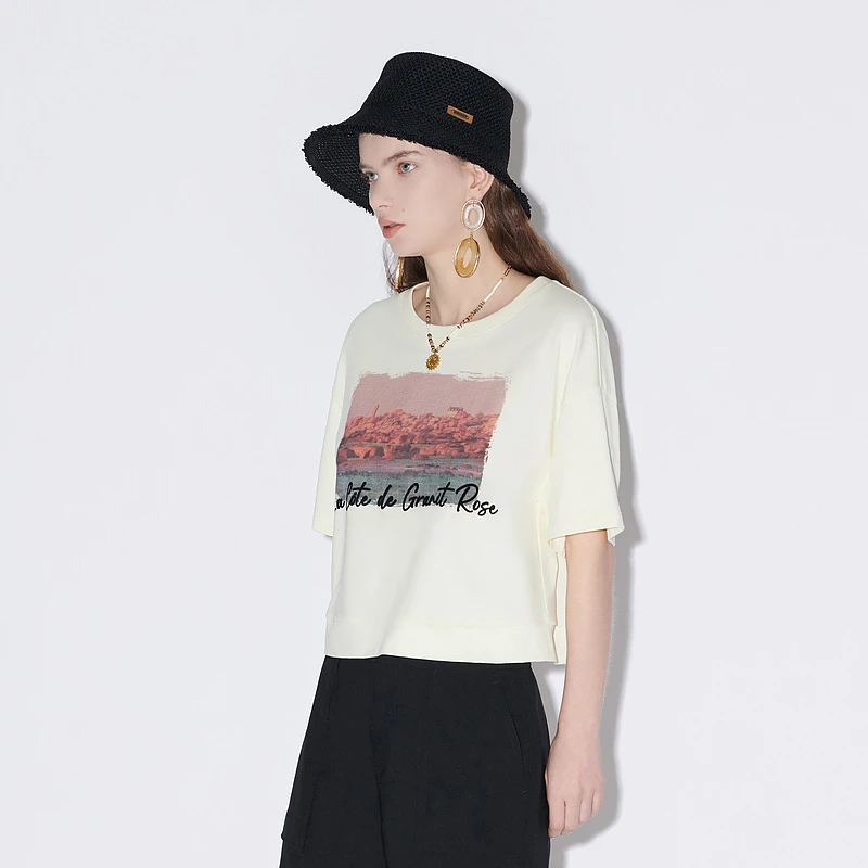 MSLAN【商场同款】夏新款绣花坎肩T恤MFBM1104