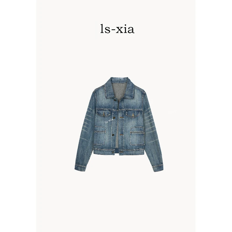 【克莱冰川】2025新款春夏·时尚休闲重工水洗牛仔短款外套