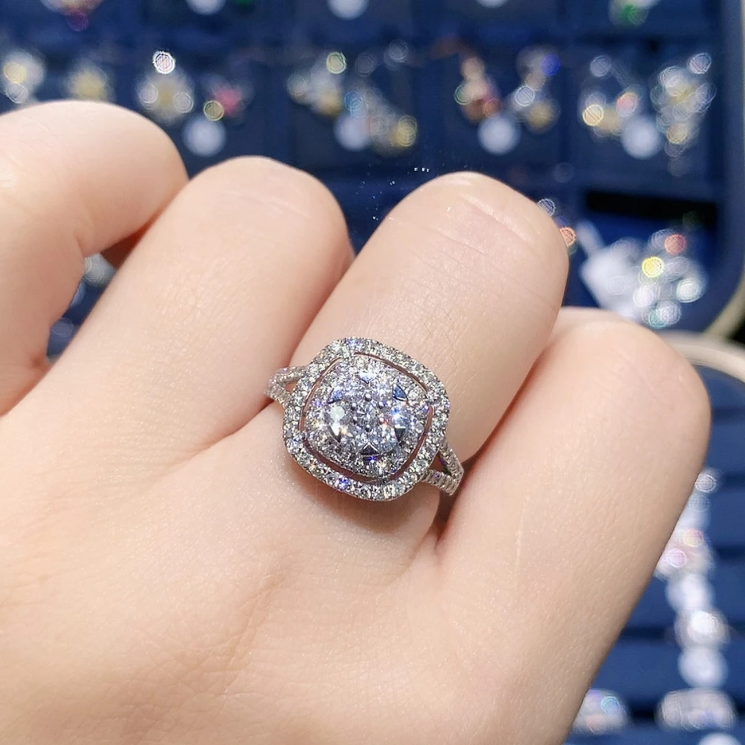 【闪购商品】铂Pt900镶嵌戒托钻石