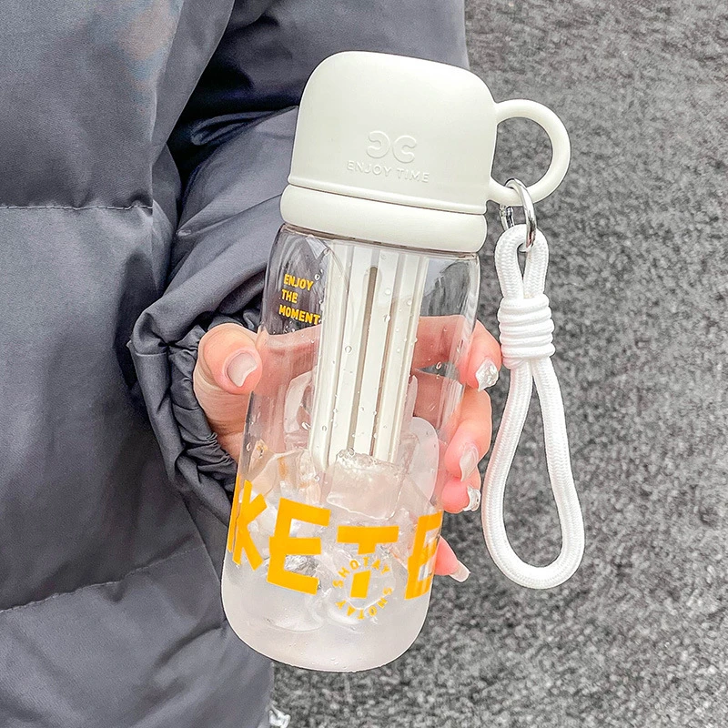 耐高温便携塑料水壶女生办公室茶隔吸管杯子学生运动喝水碗盖杯子