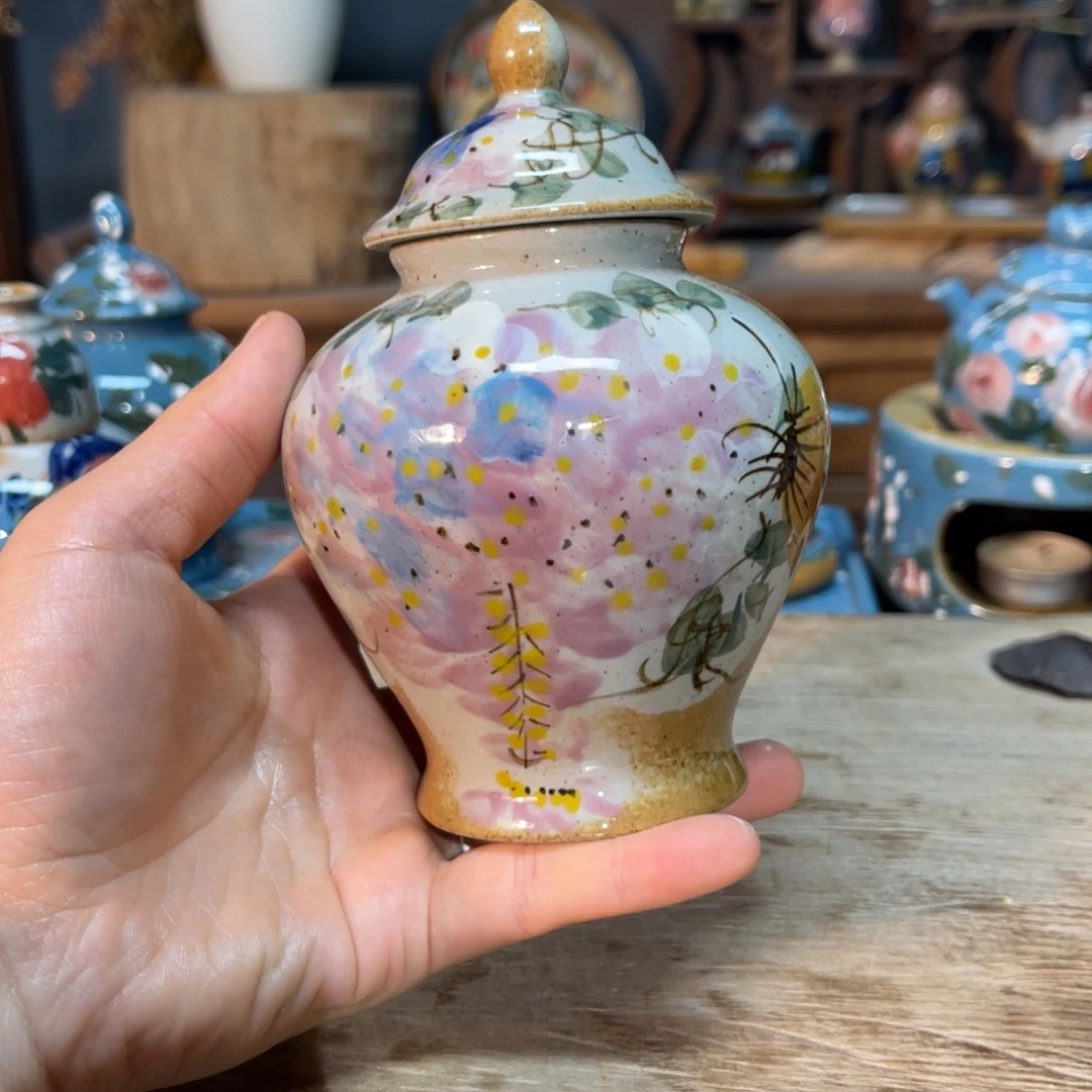 壶素浅陶瓷手工手绘