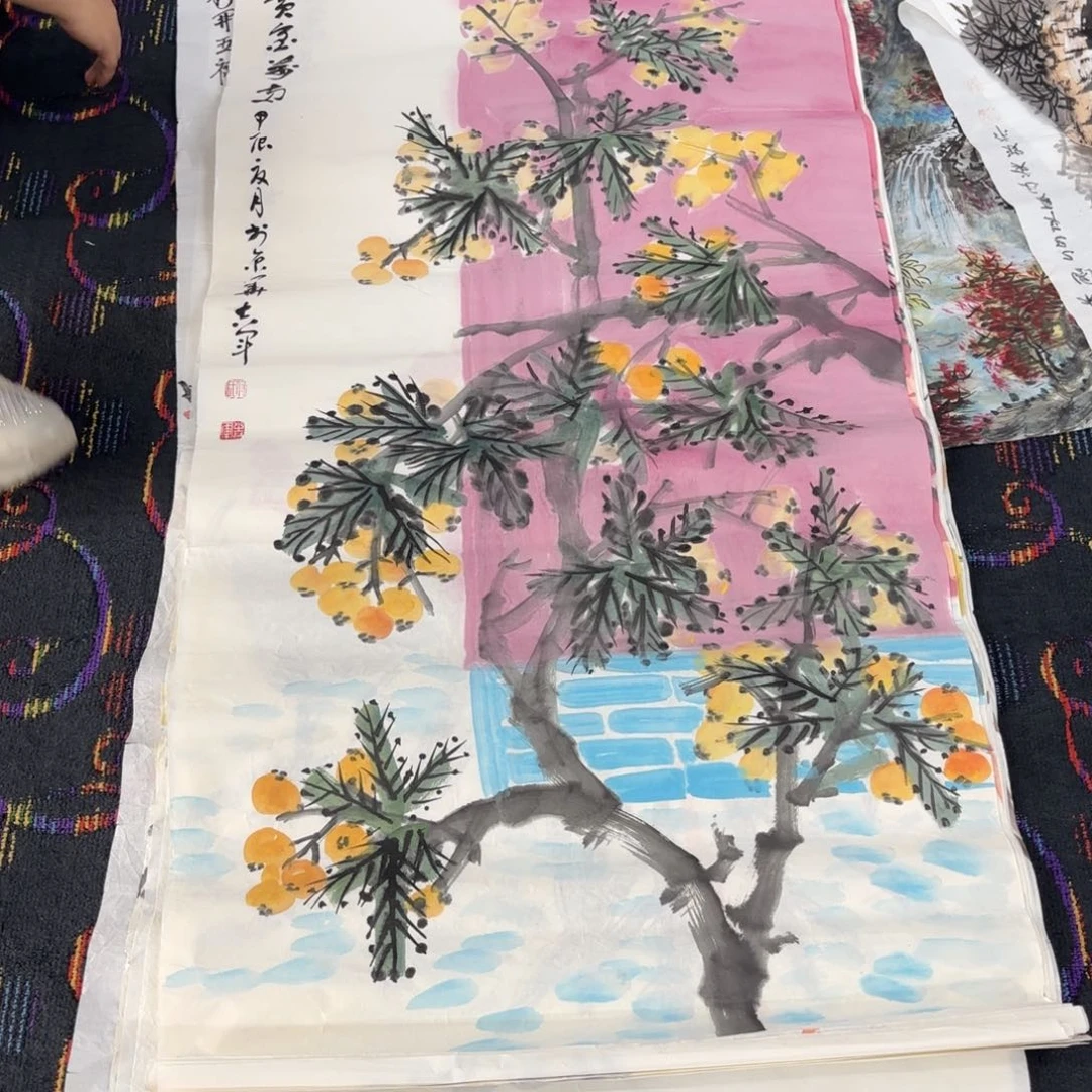 国画四尺花鸟作品童