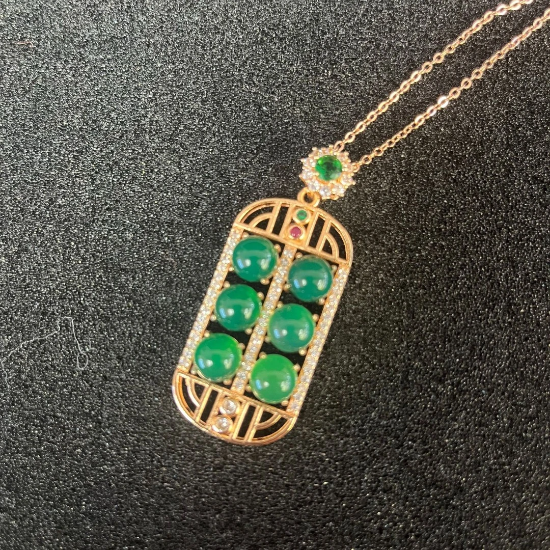 【晶晶专属】精打细算如意算盘玉髓合金镶嵌吊坠赠链【YPN157】