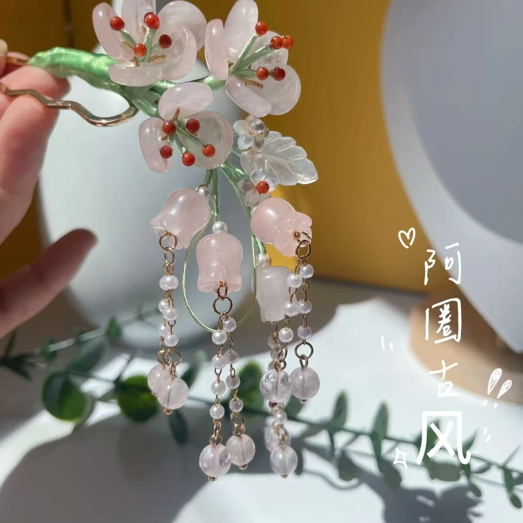 阿圈国风古风发簪手工可爱日常紫色仙气簪发软簪簪子清新素款