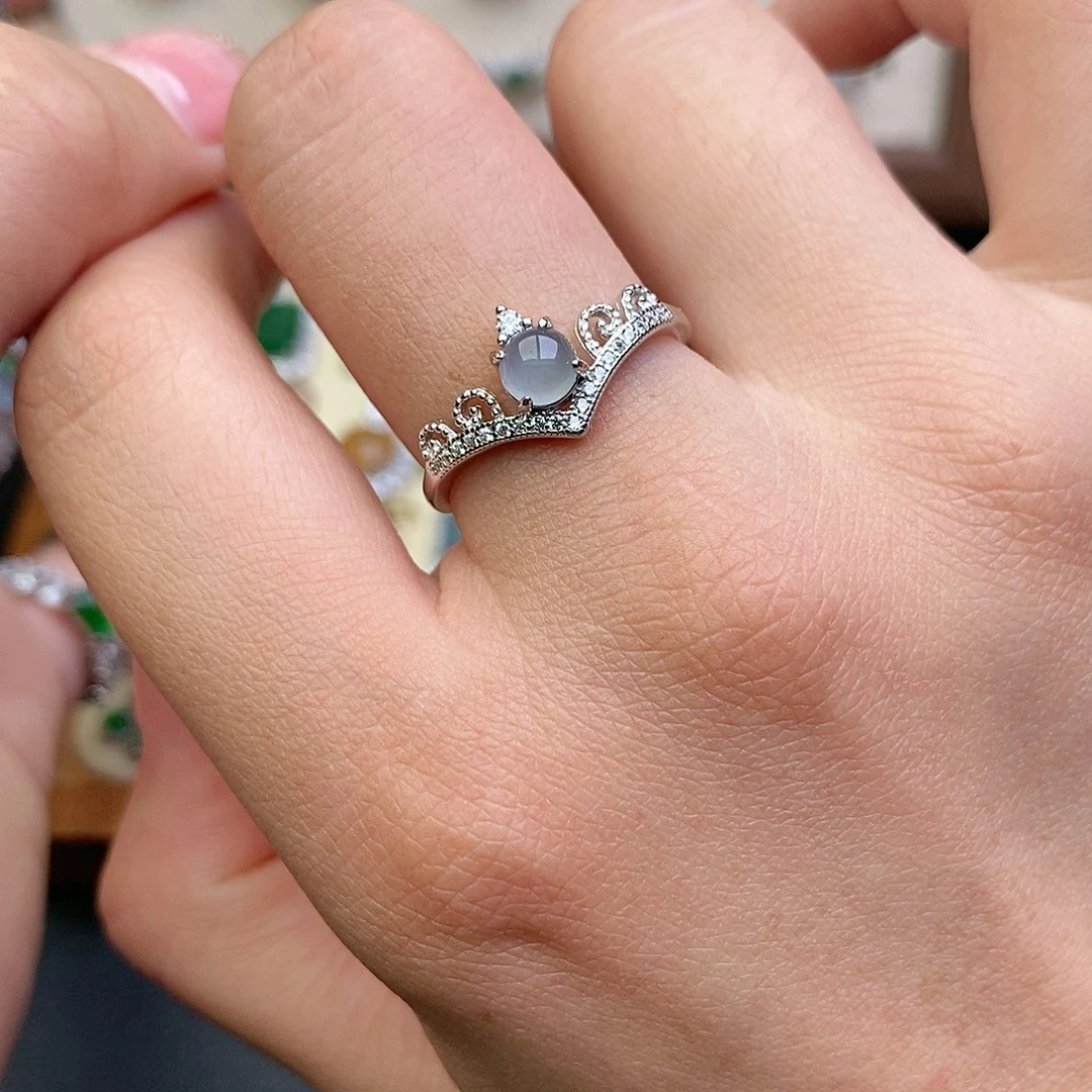 翡翠银S925镶嵌戒指