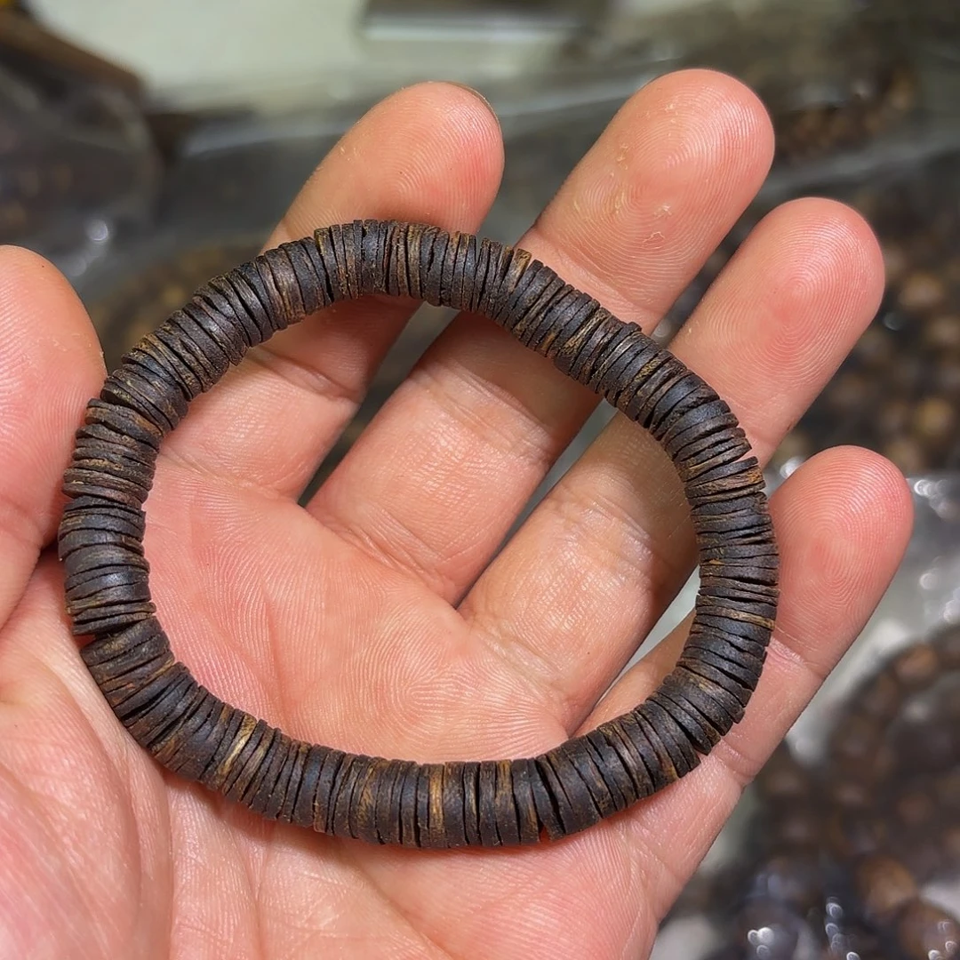 手串沉香奇楠沉香沉水08沉水片片珠10克➕