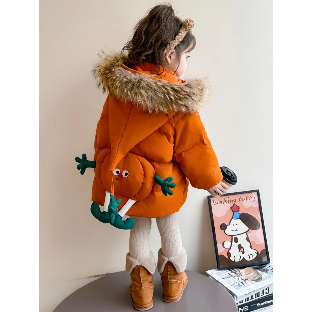 女童棉服冬季2025新款洋气可爱卡通儿童加棉加厚保暖冬装棉衣外套