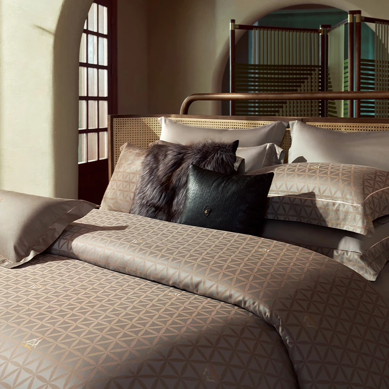 MINE/寐60支纯棉色织提花四件套 和