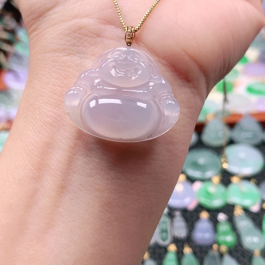 吊坠(不含链)18K金镶嵌翡翠