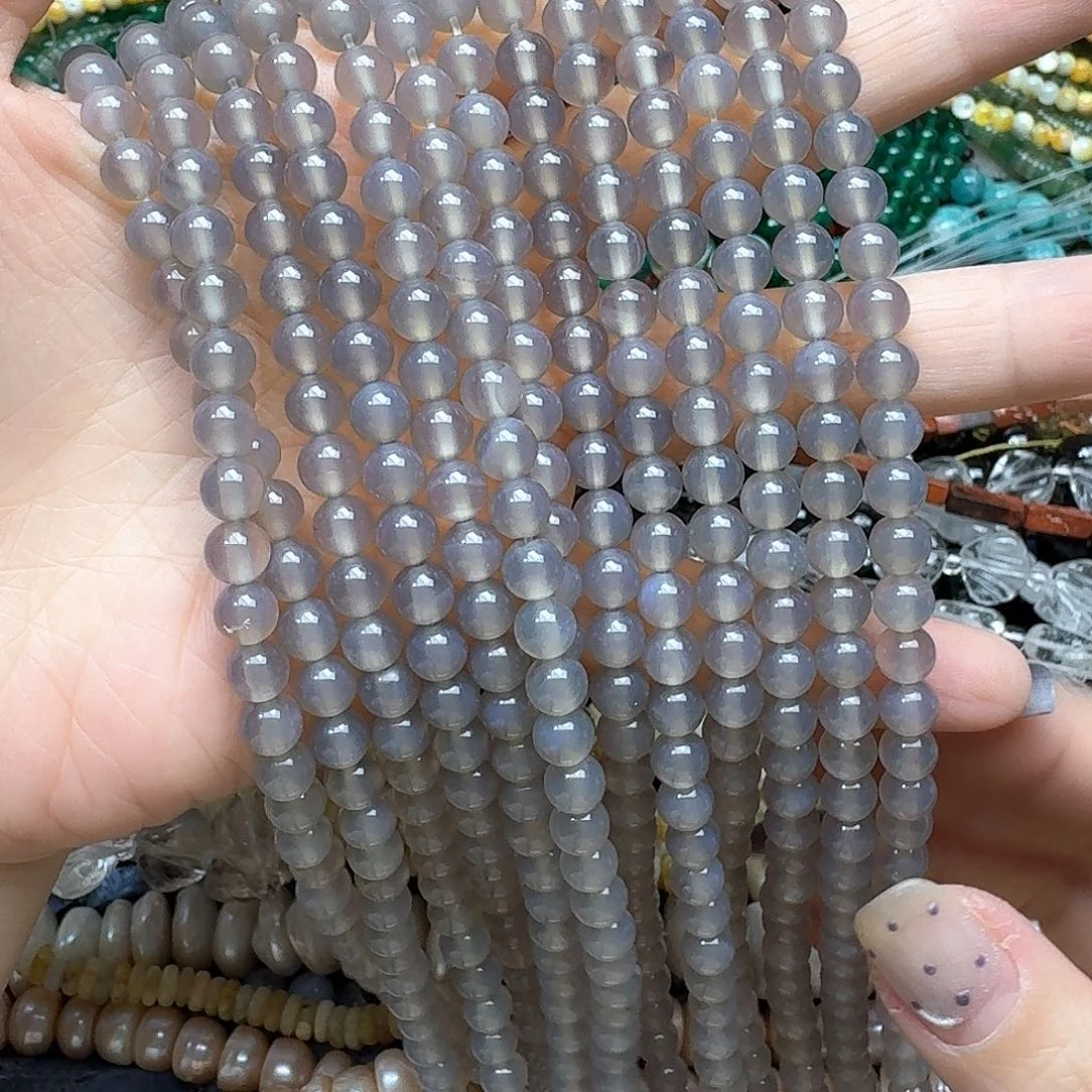玛瑙/玉髓未镶嵌珠宝半成品一条6m灰玛瑙