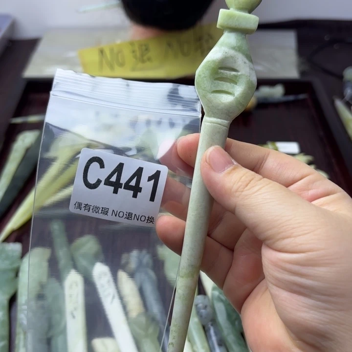 蛇纹石玉发饰合金?**?