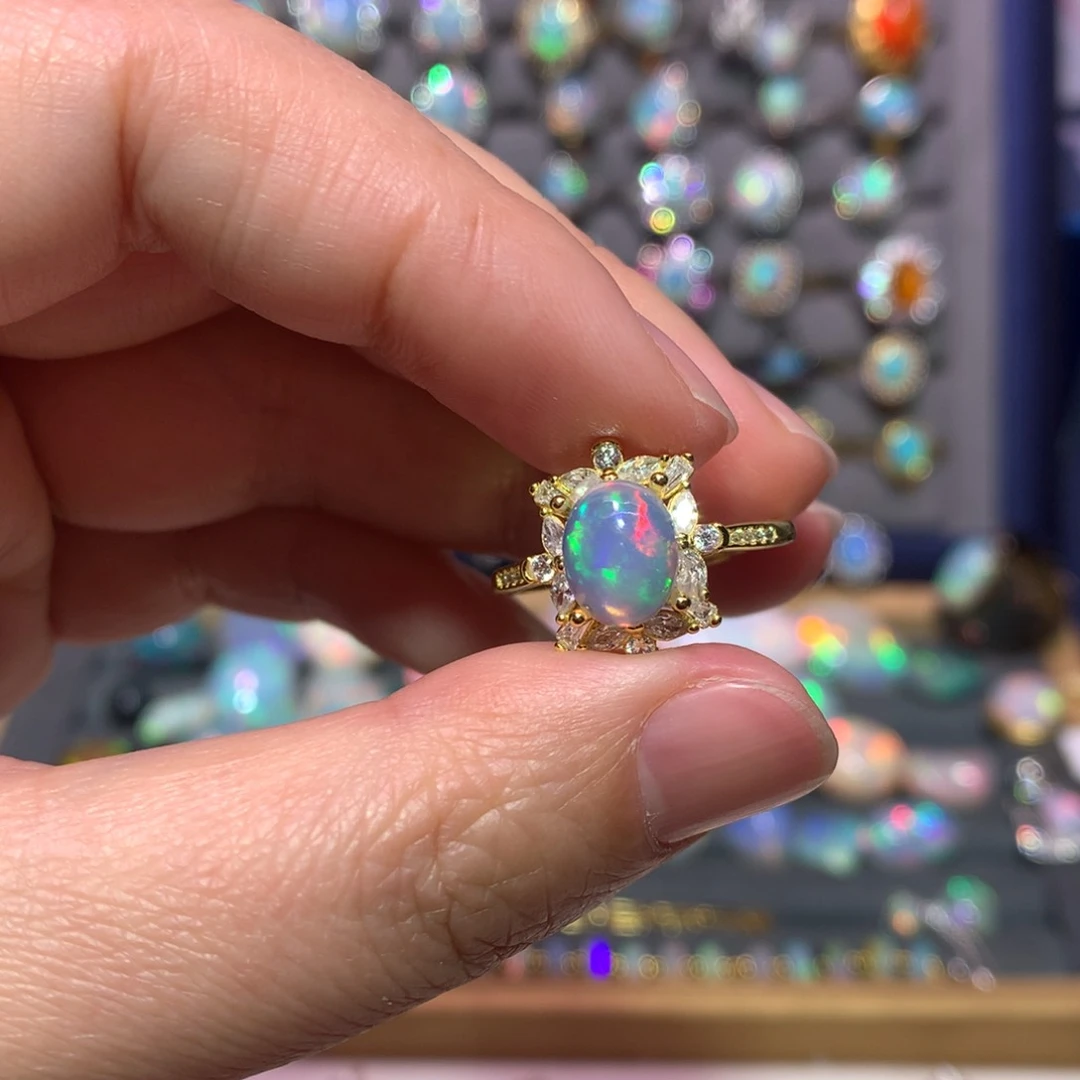 银S925镶嵌欧泊戒指款式