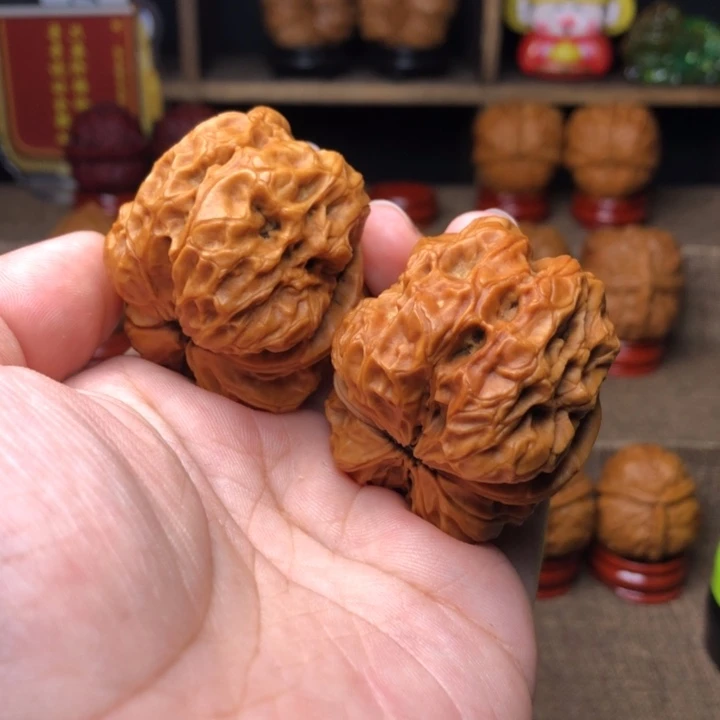 把件文玩核桃45盘石鬼脸45