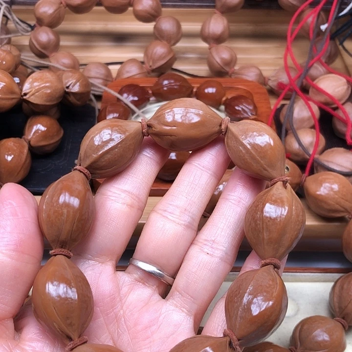 川***贝橄榄核手串梅林铁核19 X29