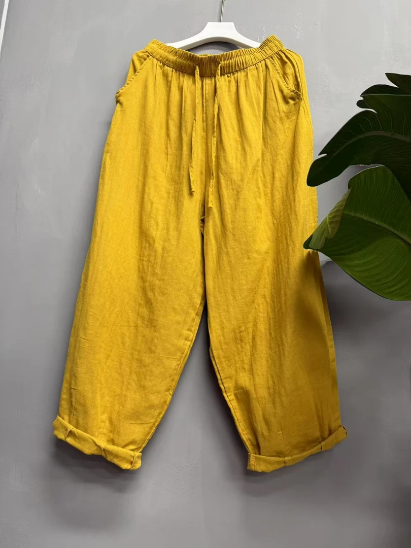 FWS-2025新款双纱婴儿棉九分裤1