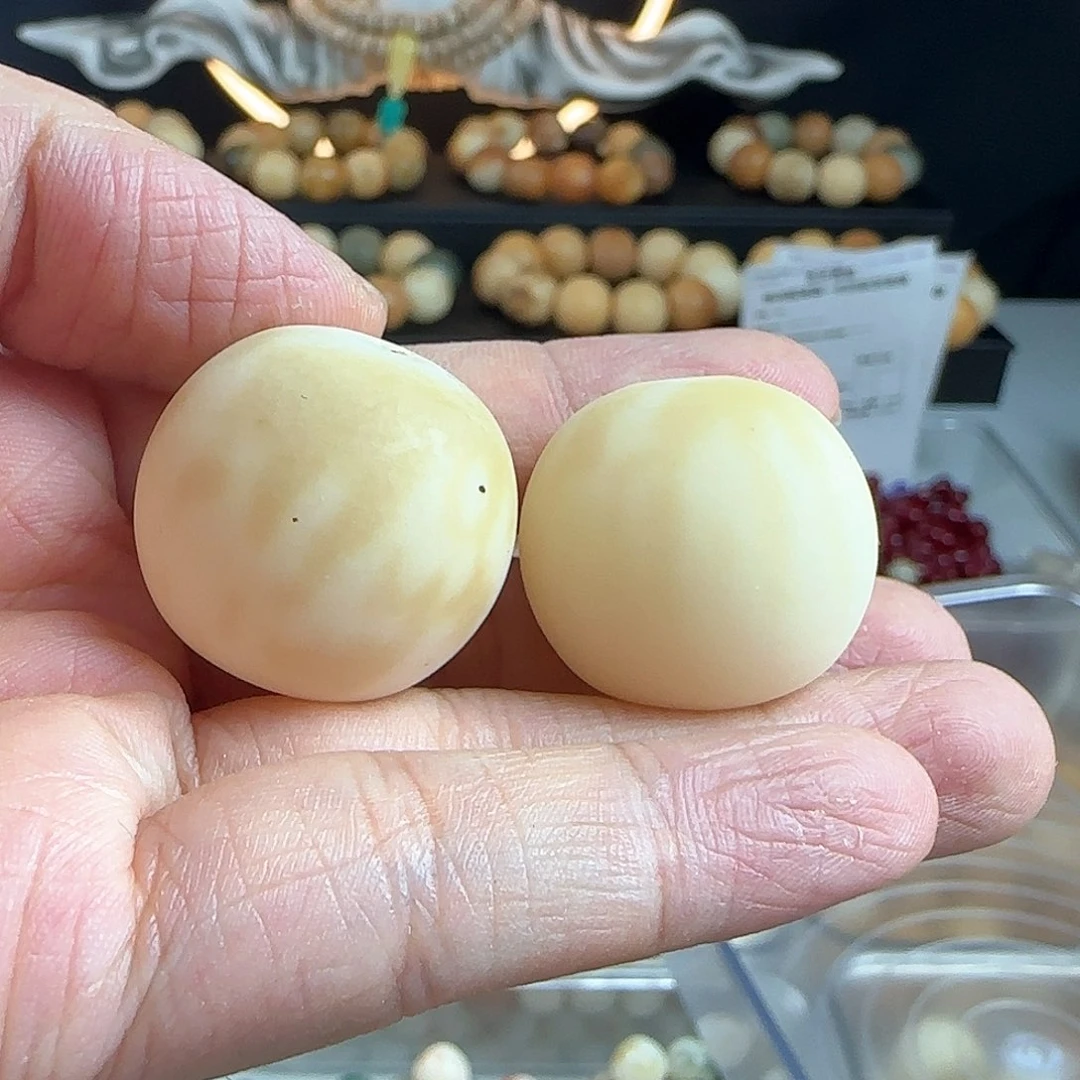 菩提根/象牙果手串瑕疵卡23粉瓜10颗