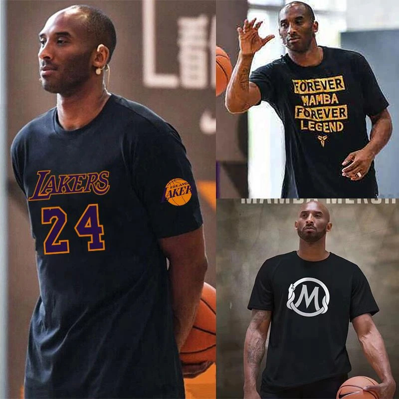 科比球衣号洛杉矶科比纪念恤男短袖湖人黑曼巴篮球运动宽松半袖