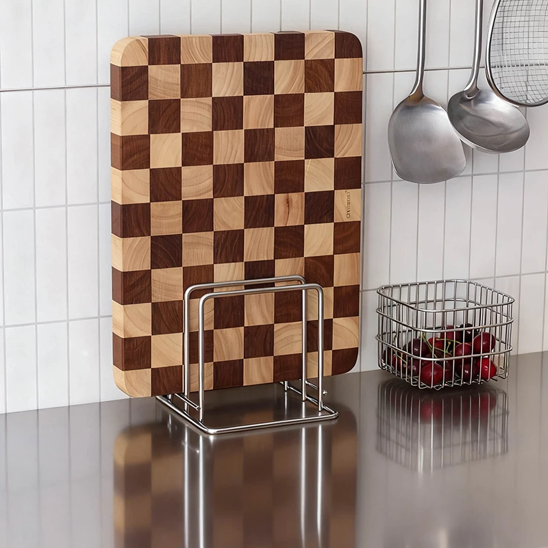 304不锈钢砧板架锅盖架家用加粗置物架菜板架双格ins简约多功能