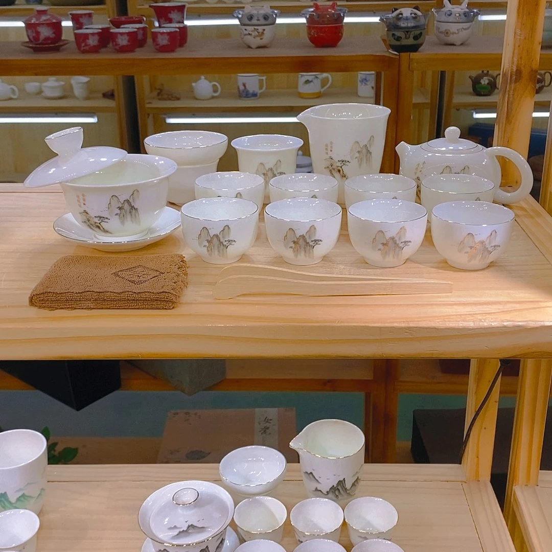 【不止】羊脂玉瓷茶具套装