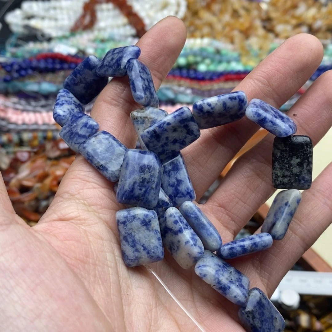 玛瑙/玉髓未镶嵌珠宝半成品一条天然蓝纹石无事牌A38