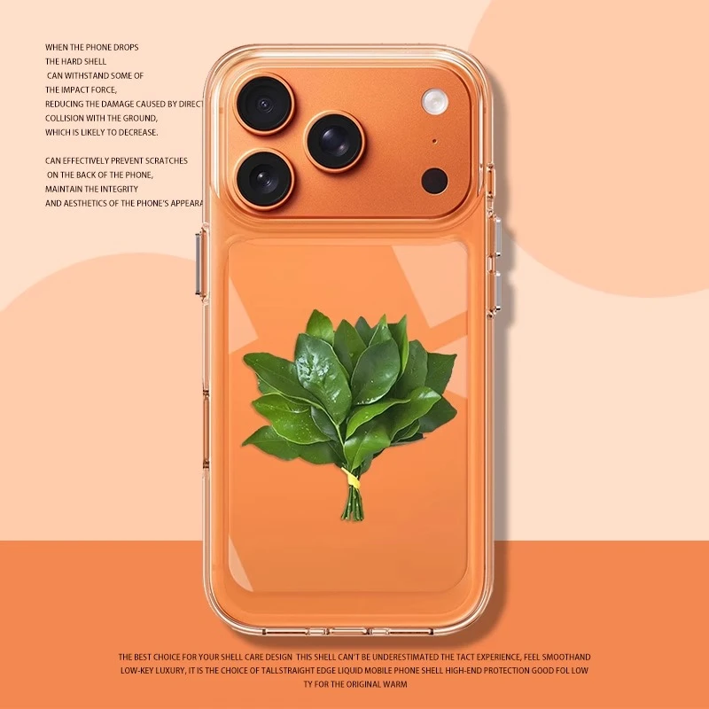 去晦气柚子叶适用苹果17promax手机壳新款16/15plus透明14/13防摔