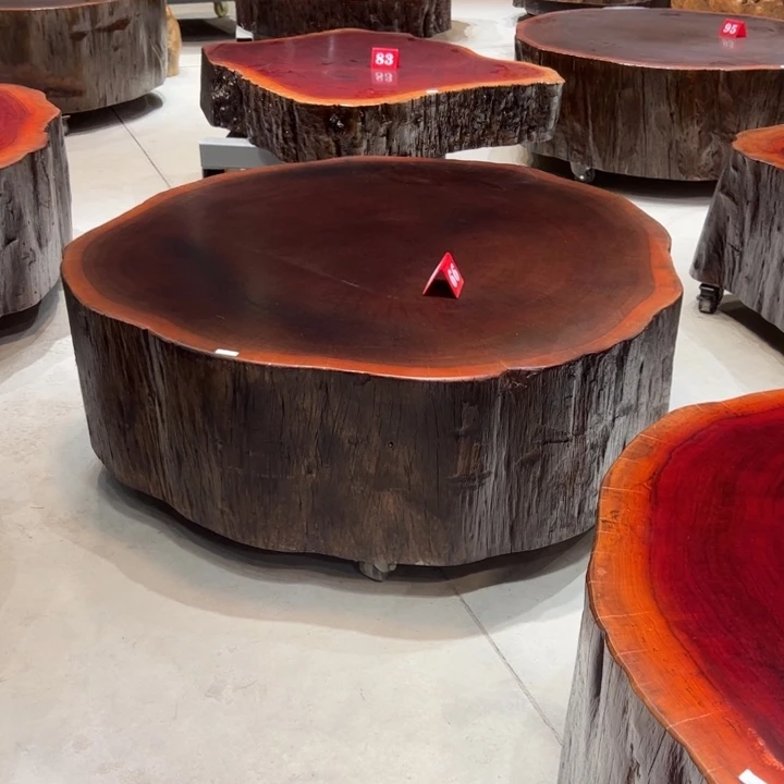 梦***木原木树墩桌➕6个小凳子 发徐州