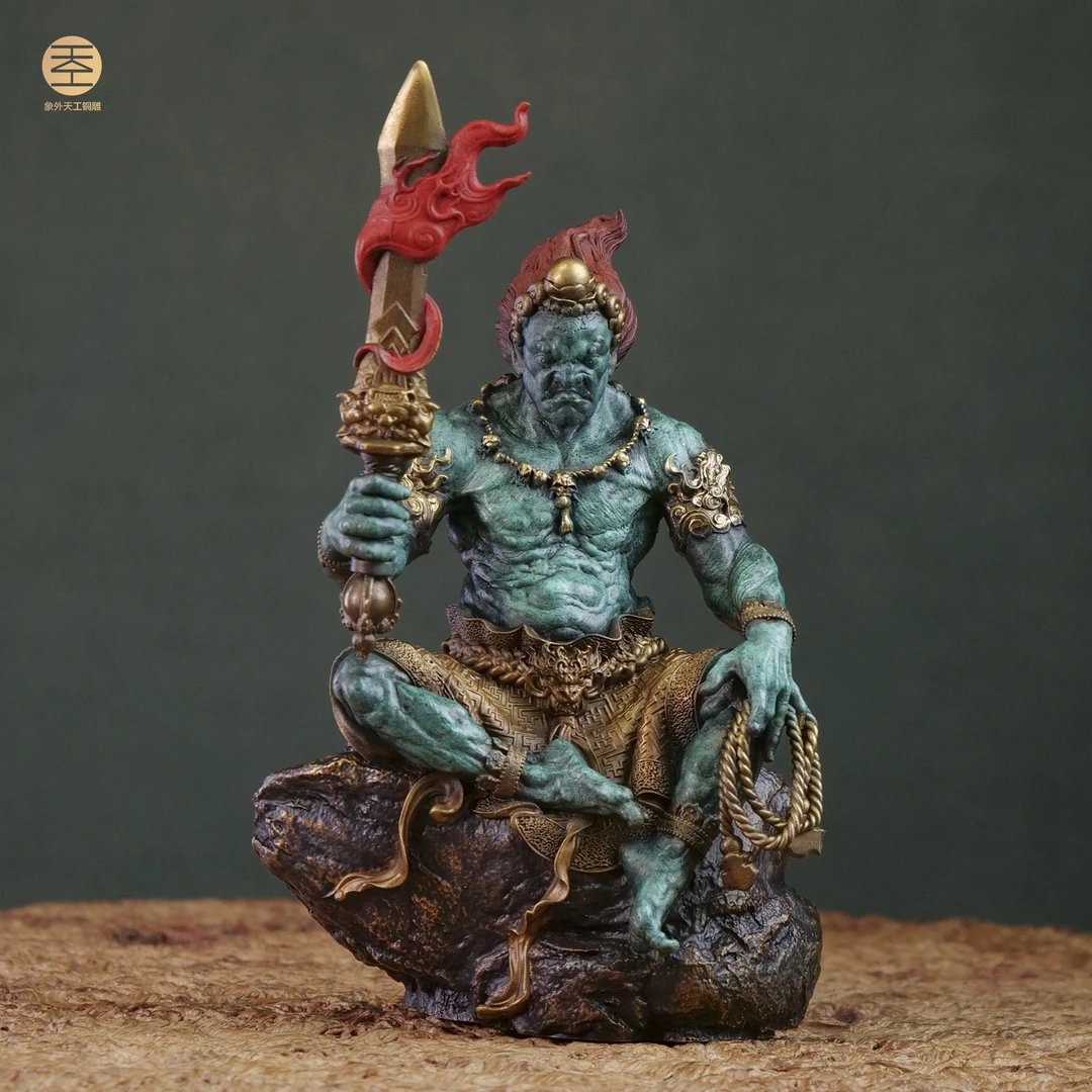 象外天工【国潮】不动明王坐姿（大）全铜艺术家原创雕塑鸡守护神