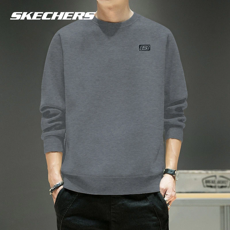 斯凯奇卫衣套头无帽2025年新款官方正品男子秋冬季休闲圆领长袖男