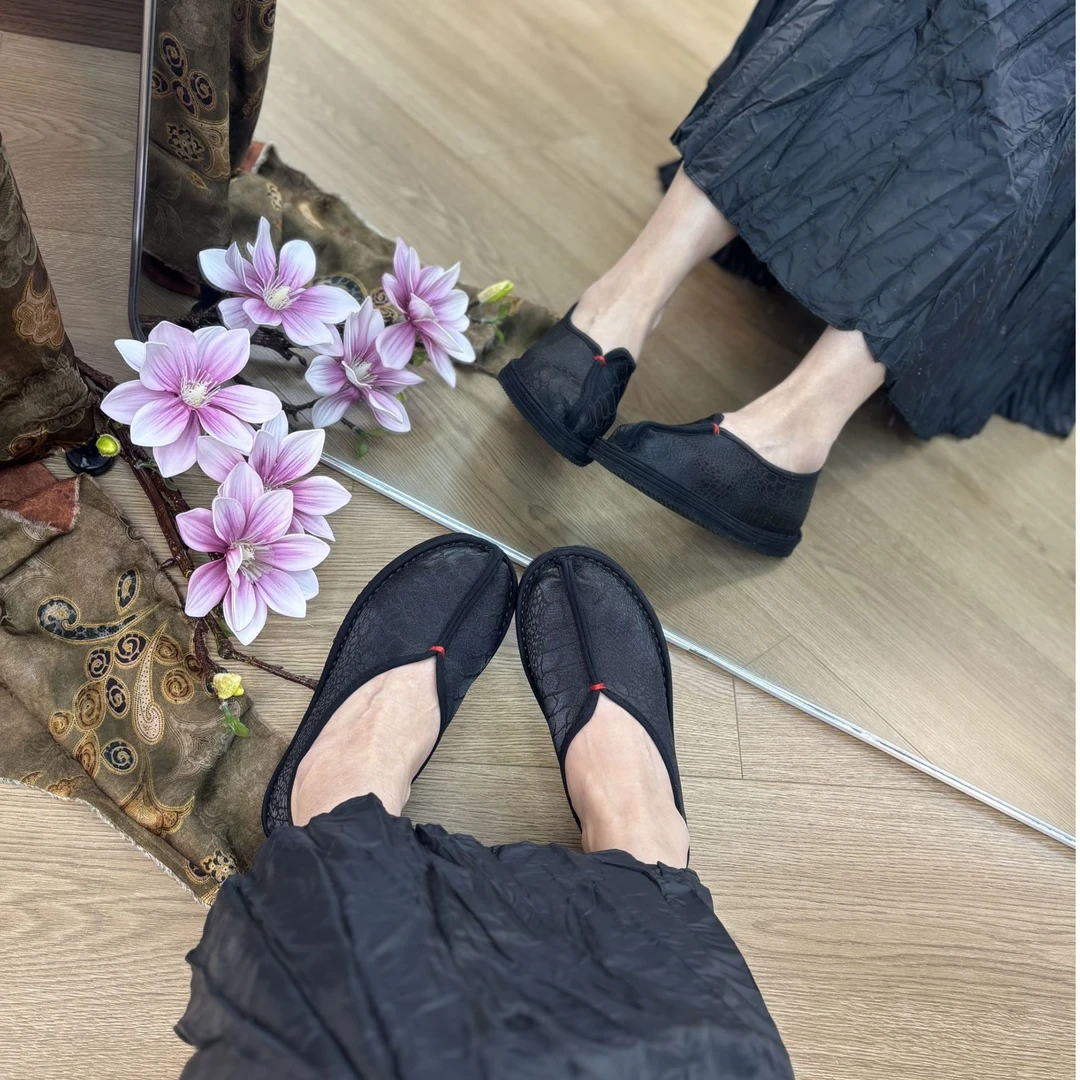 西楚（时来运转）气质新中式时尚复古经典百搭低帮手工布鞋