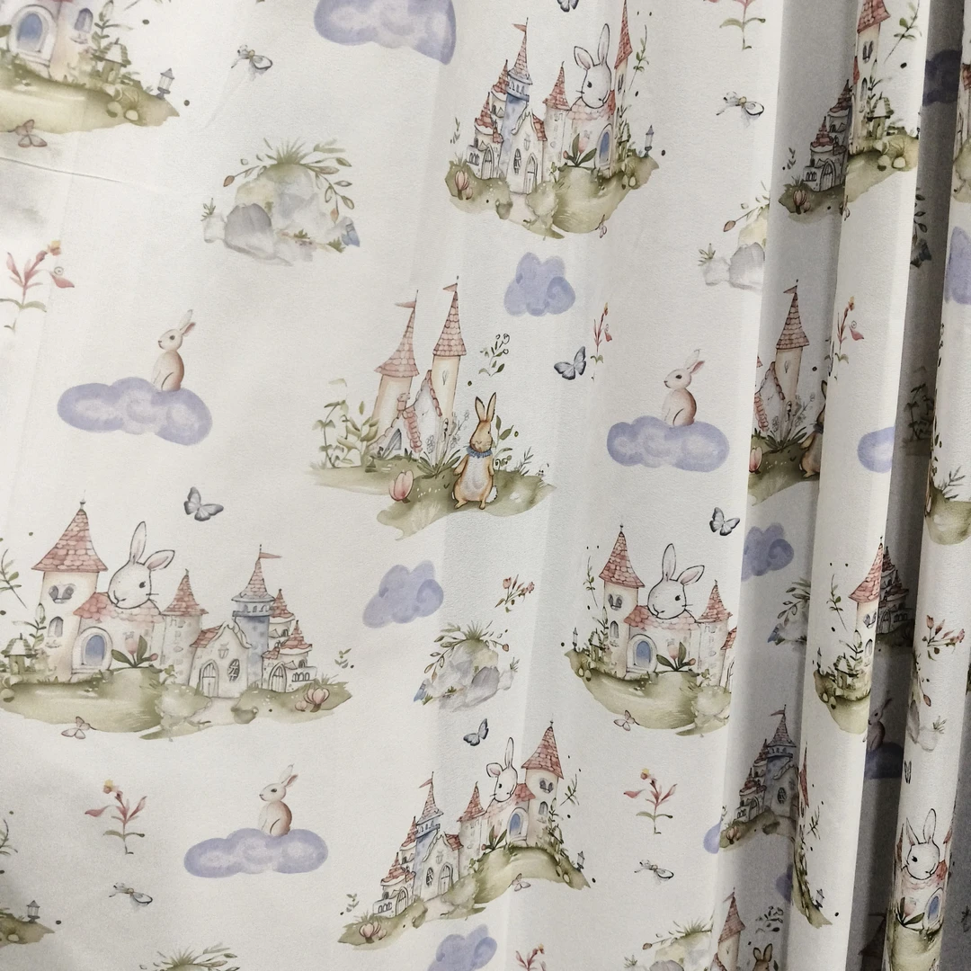 月光城堡小兔纱帘