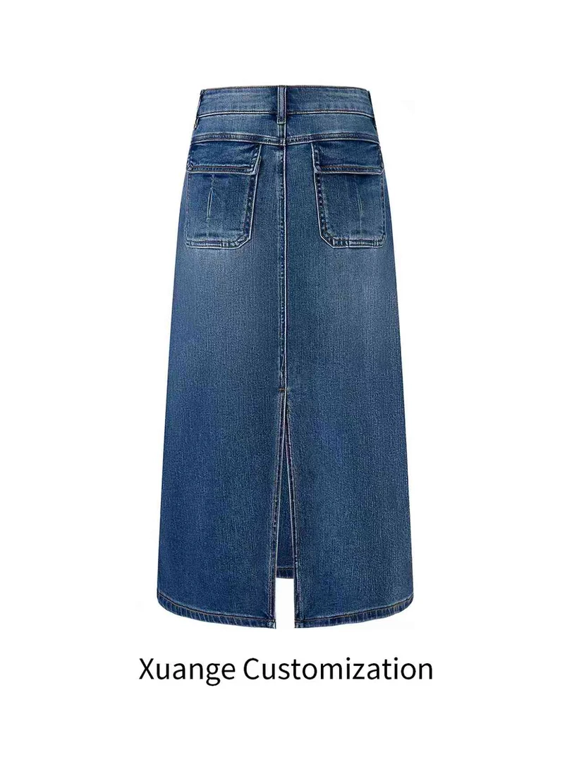 （2）秋上新【顺丰包邮-运费险】弹力中长裙牛仔半身裙高腰牛仔裙女