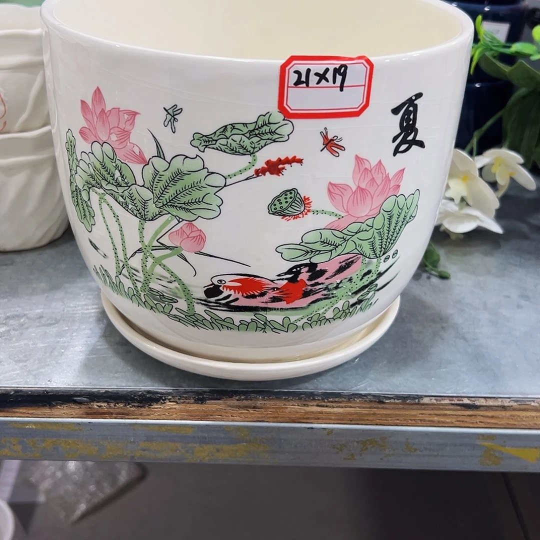 外贸尾单陶瓷花盆凑10米包邮