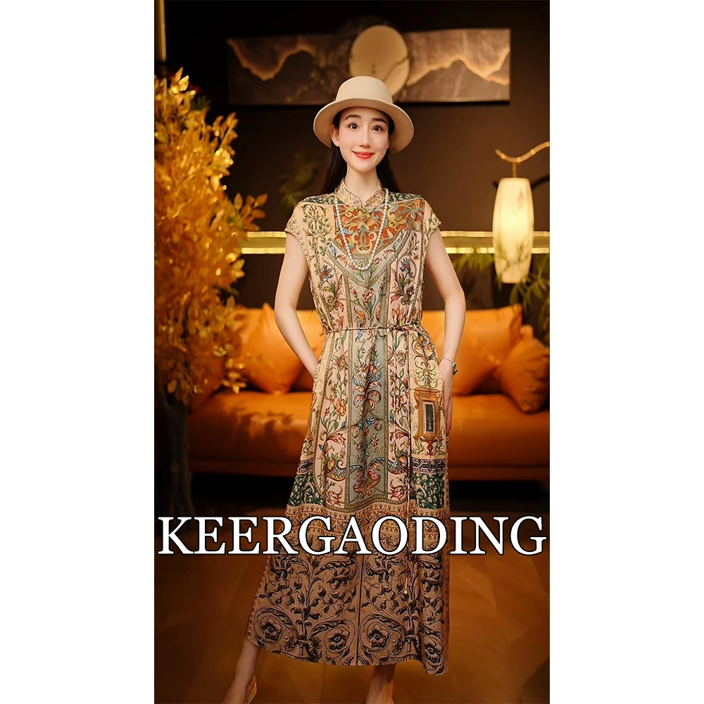 【可儿•高定】高端新中式国风设计师款桑蚕丝连衣裙WG-H580498E
