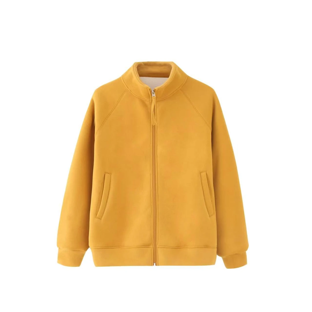 【现货现发】美式休闲纯色立领加绒加厚百搭保暖外套8117