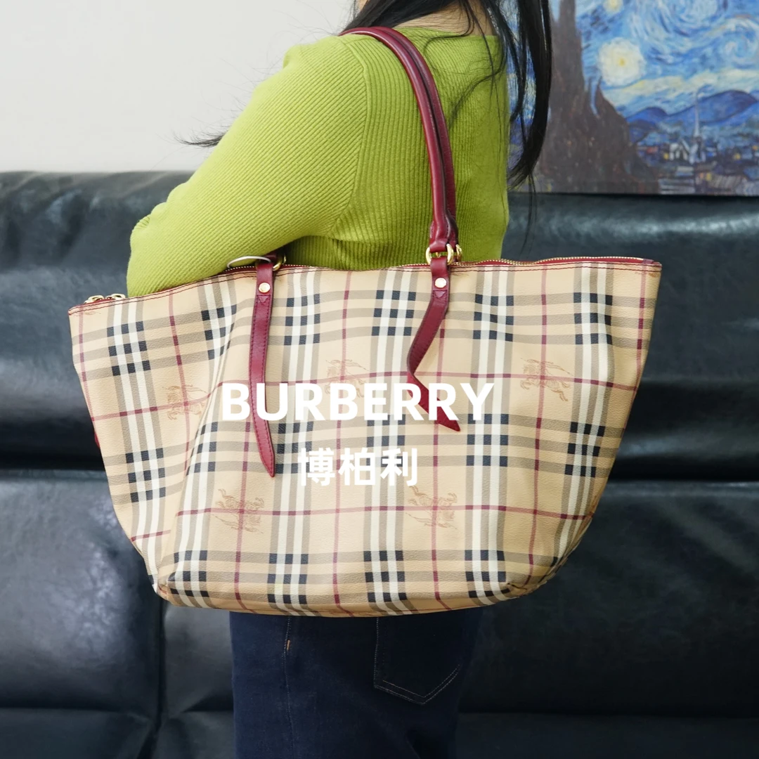 95新 BURBERRY/博柏利 巴宝莉/格纹单肩包/HD01411003/1003
