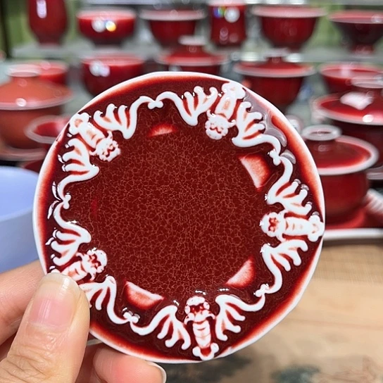 景德镇陶瓷红马坊杯垫