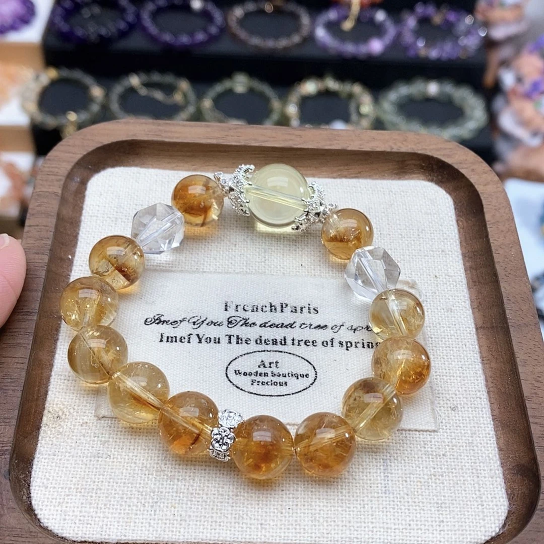 水晶手链未镶嵌笙**陌黄塔晶手串