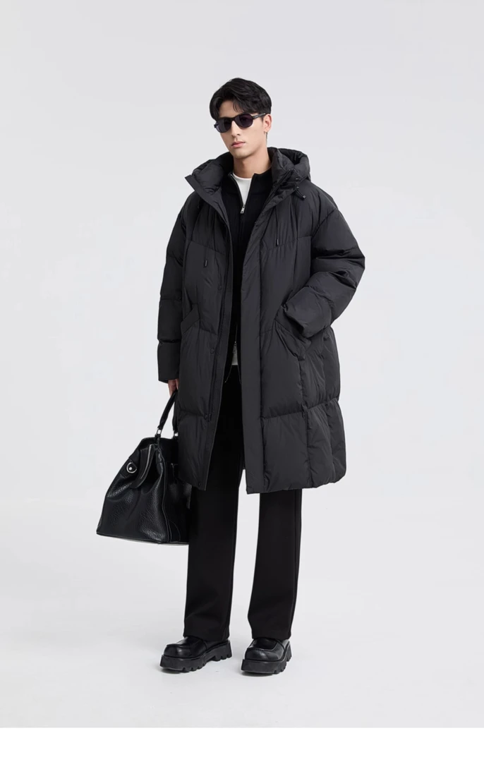 018黑择明！断码超值！实体2xxx+！超保暖中长款连帽羽绒服8820