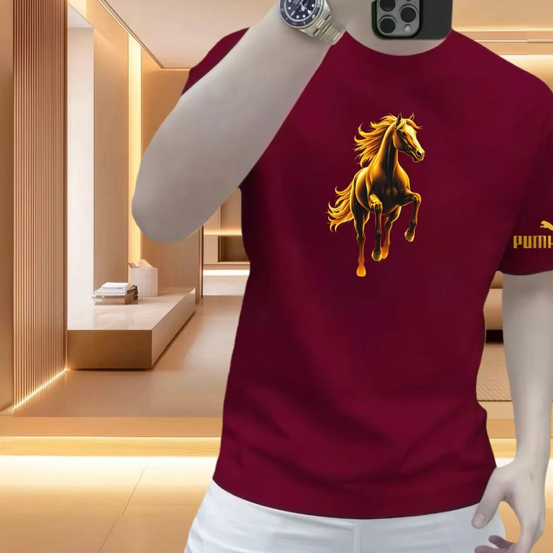 纯棉男版新款潮牌短袖打底衫时尚百搭圆领男上衣