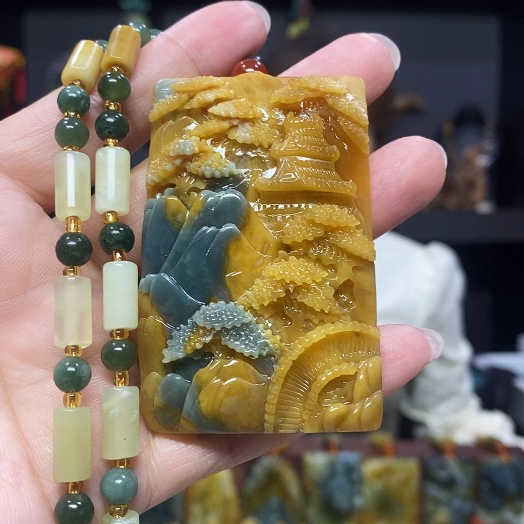 未镶嵌岫玉挂件吊坠项链
