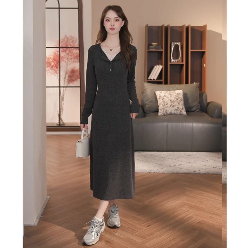 乔琪拉【时光交叠】秋季新款女装连衣裙通勤气质显瘦长裙子