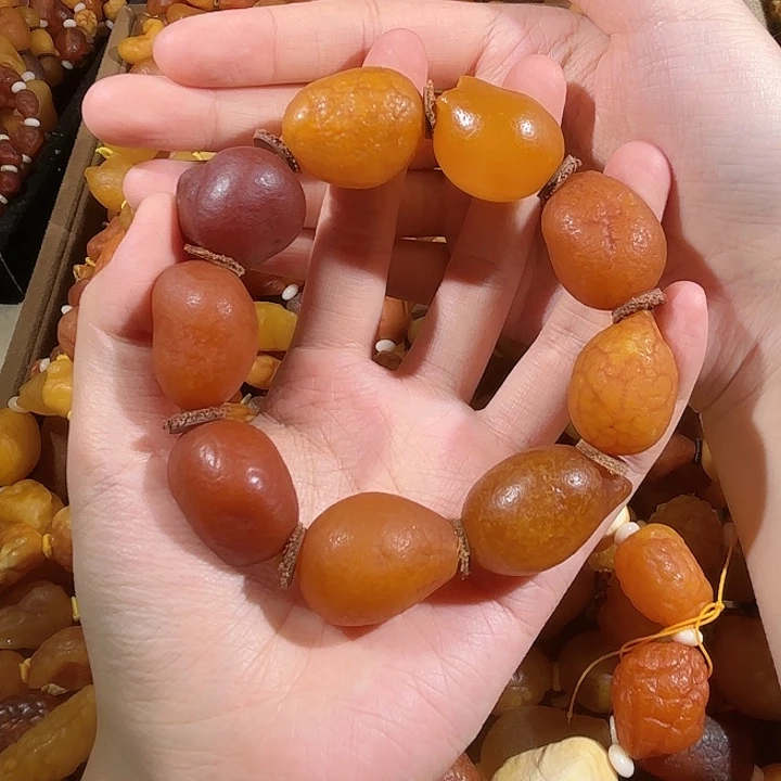 琥珀未镶嵌手链蜜蜡海漂多宝手持