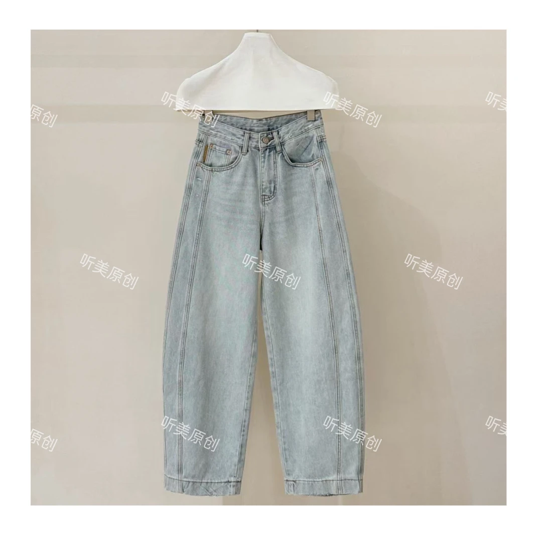 【媚儿推荐】无弹力牛仔弯刀裤