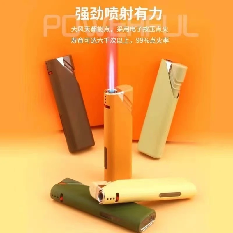 幸运猪直冲打火机蓝焰金属磨砂个性创意广告刻字过滤印字2025新款