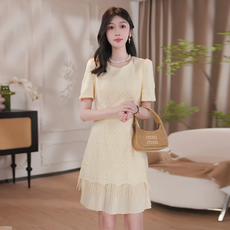 LULU【丹麦夏日】夏季新款温柔感气质显瘦轻奢法式连衣裙-L250071A