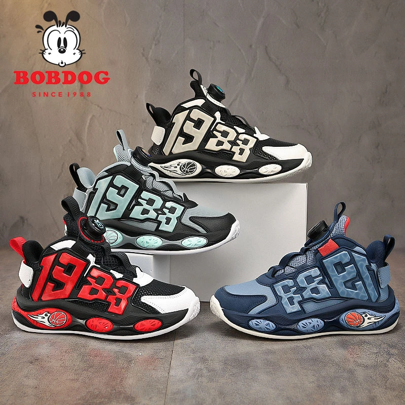 巴布豆2025年春季皮面防滑运动鞋防水跑步鞋中大童超轻男童休闲鞋